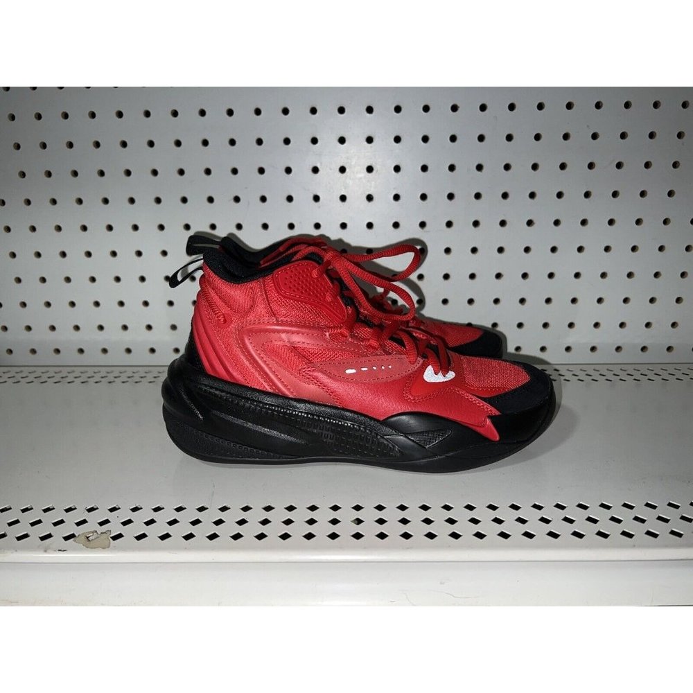 PUMA RS-Dreamer Mid J Cole Boys Athletic Basketball Shoes Size 5C Red Black